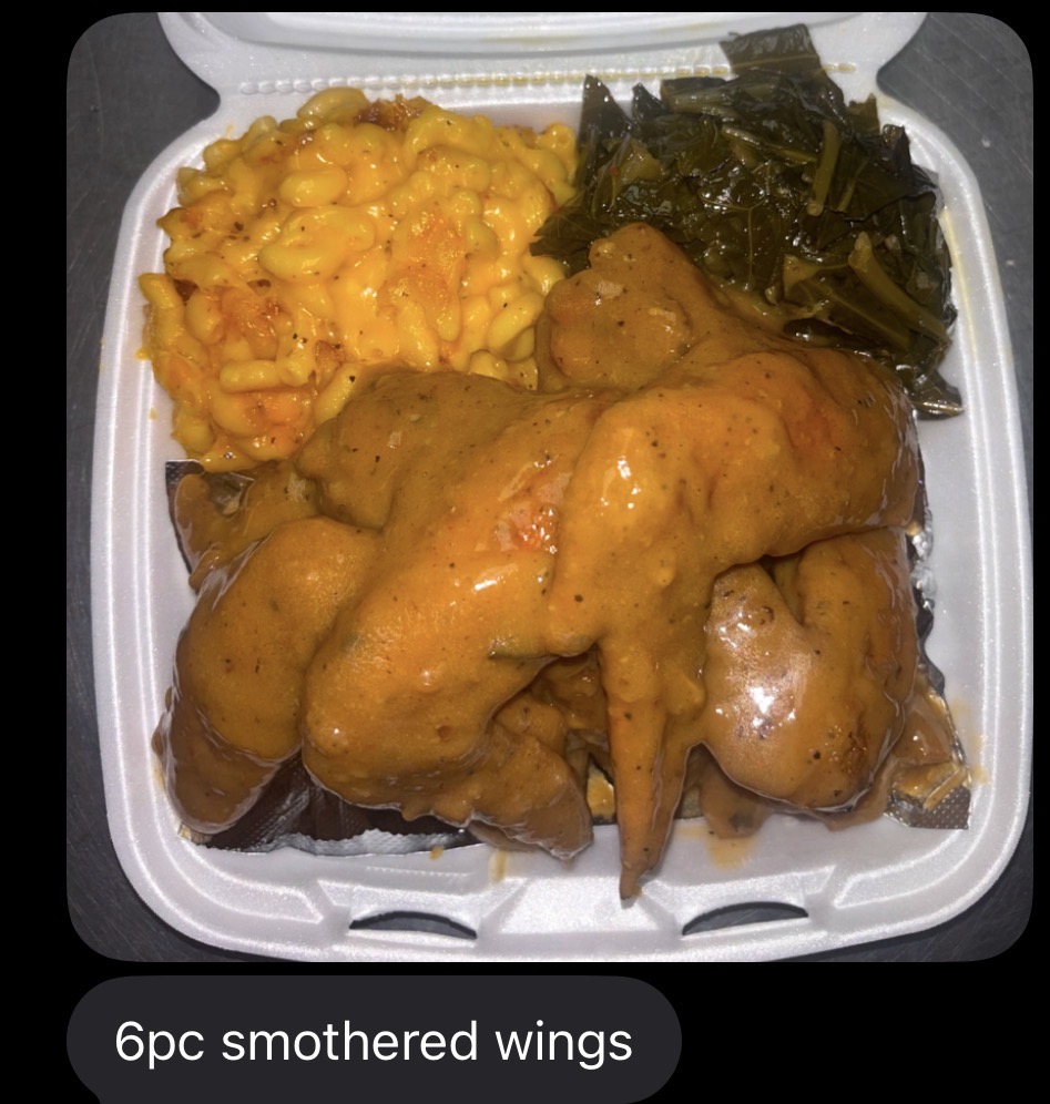 Smothered Wing Dinner (6pc)